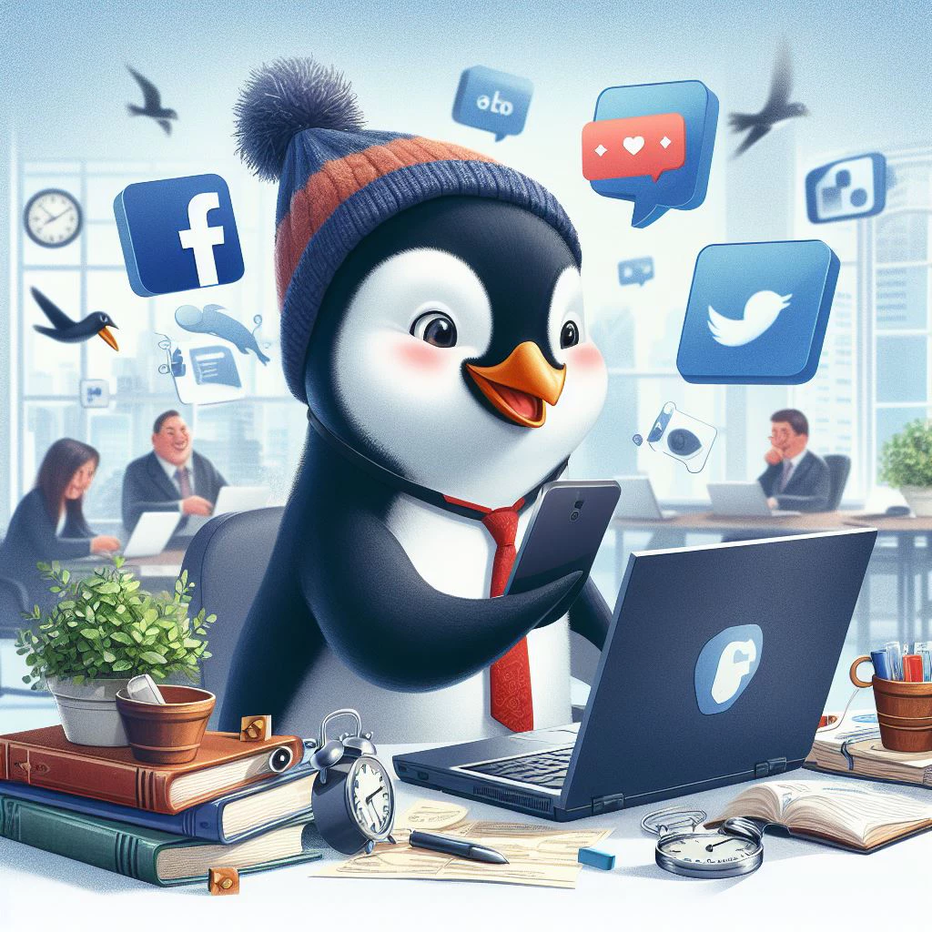 Savvy Penguin uses Facebook to promote his business
