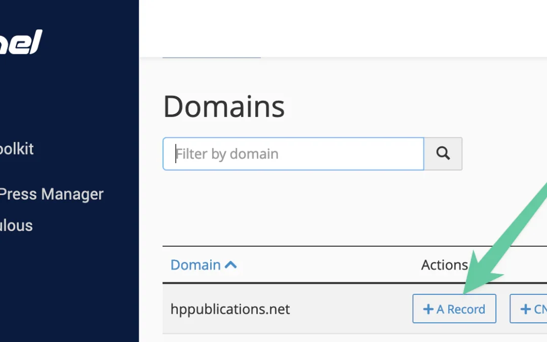 How to add an A record with the DNS Zone Editor in cPanel