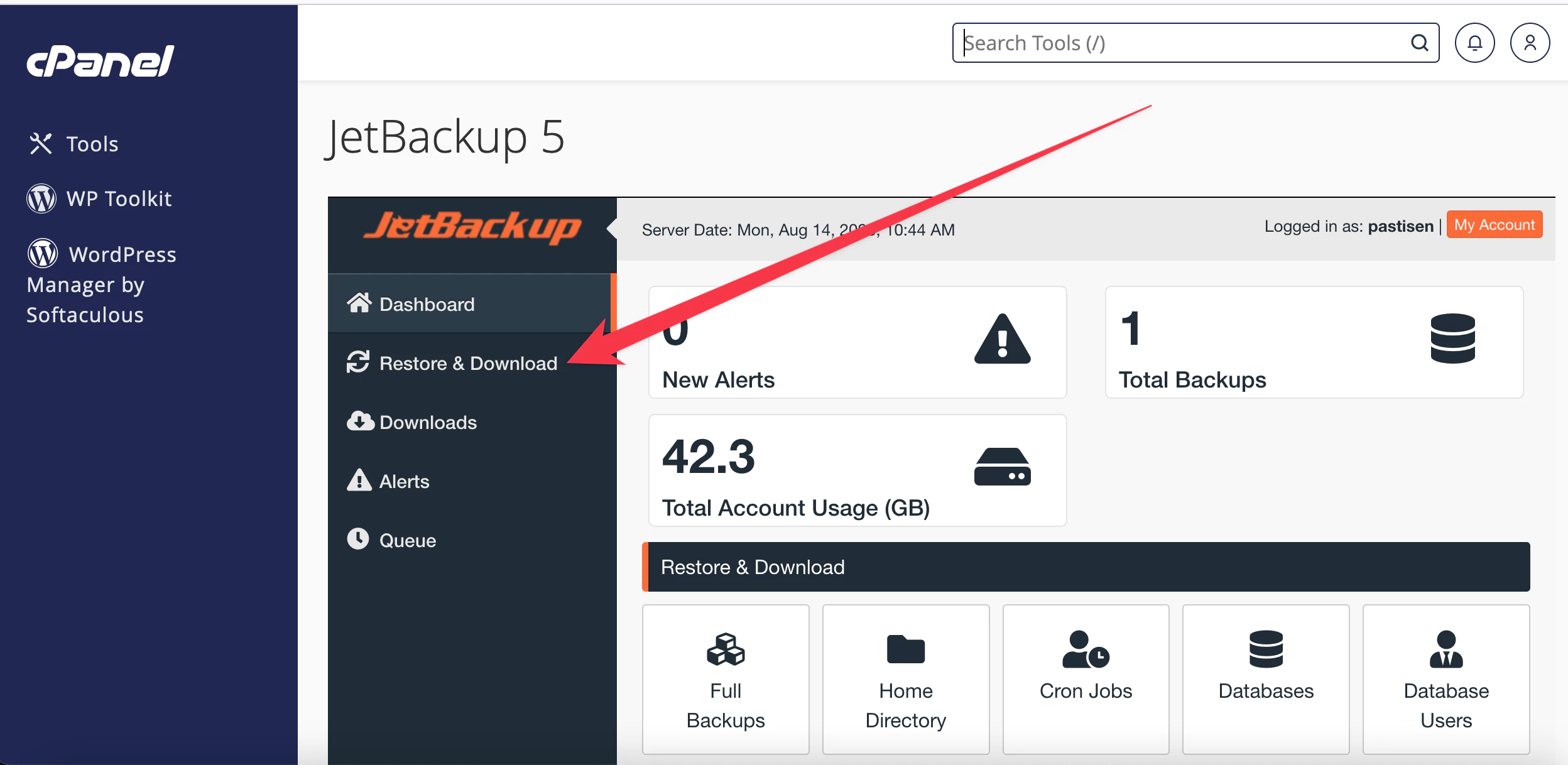 Image of cPanel Jetbackup 5