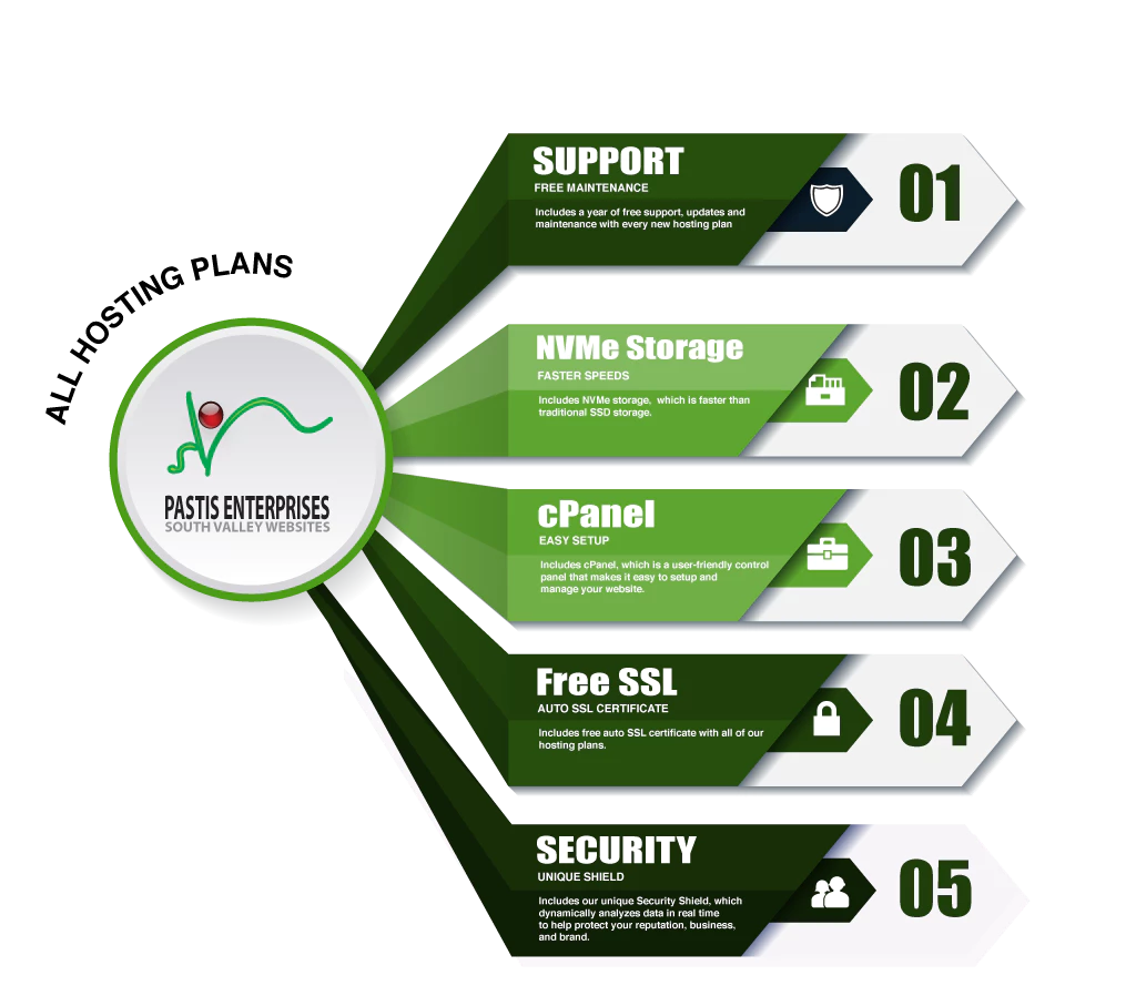 Pastis Enterprises Website Hosting Infographic