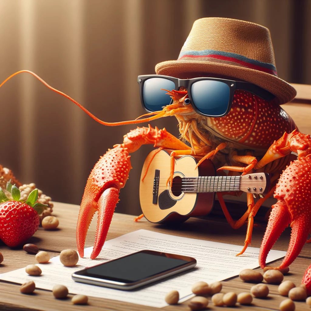 Cool Crawdad looks at videos