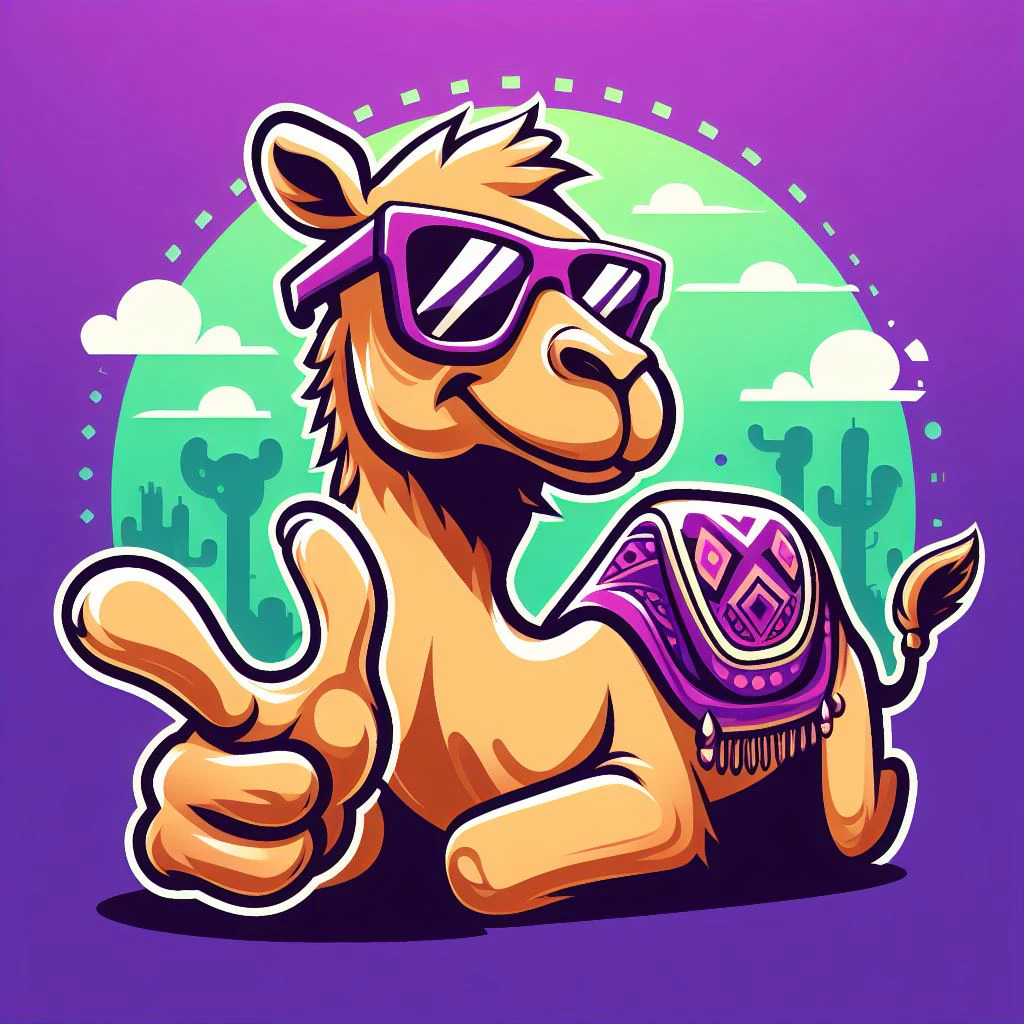 Camel giving a peace sign